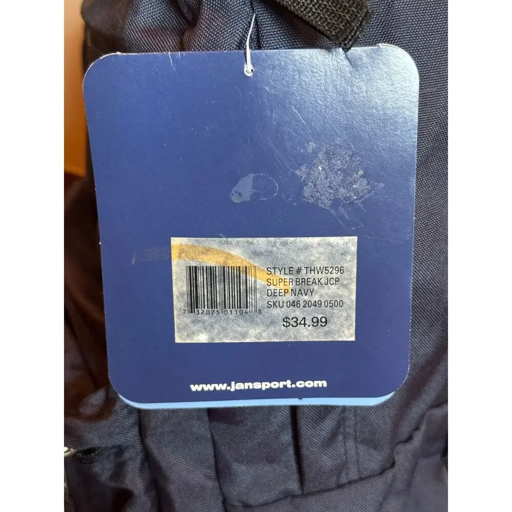 Jansport Superbreak Deep Navy Backpack NWT